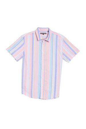 Slate & Stone | Pastel Stripe Printed Woven Shirt | Nordstrom Rack