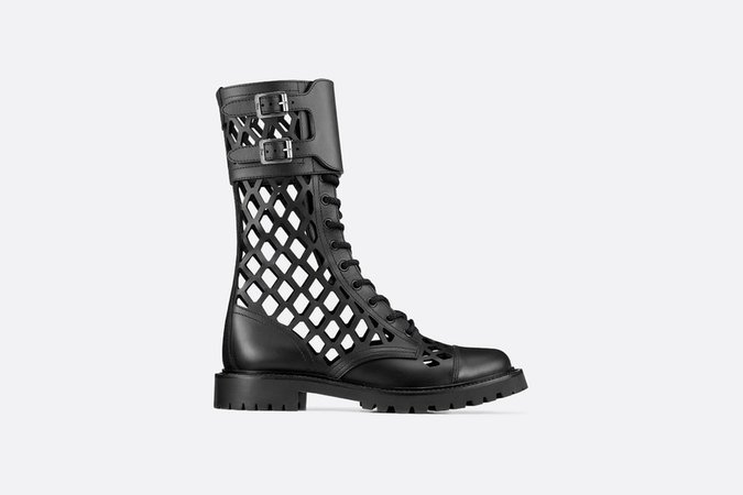 Black D-Trap Matte Calfskin Low Boot - Shoes - Woman | DIOR