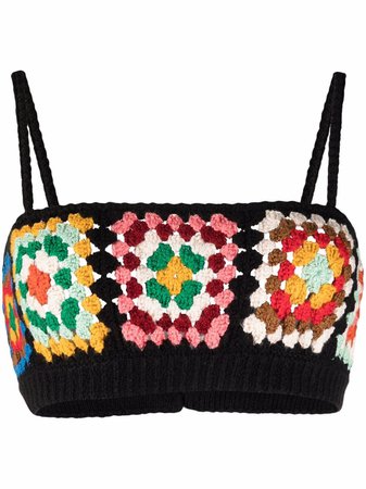 Alanui Positive Vibes hand-crochet Bralette - Farfetch