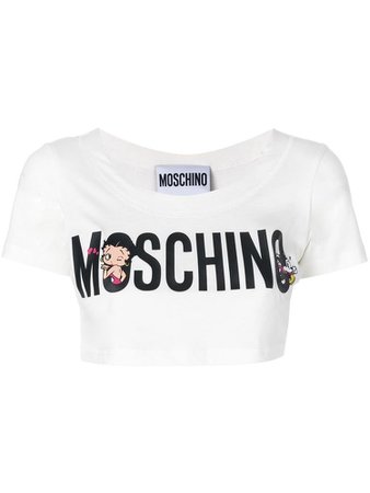 MOSCHINO printed crop top
