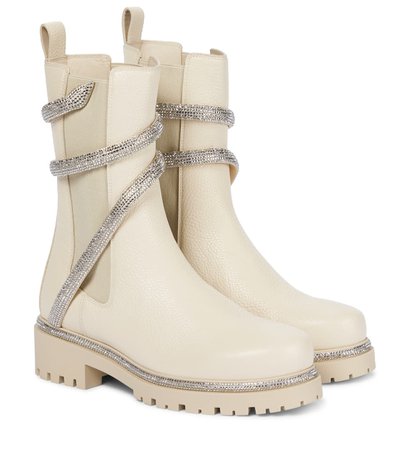 RENE CAOVILLA - Cleo embellished leather Chelsea boots | Mytheresa