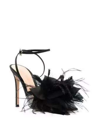 Gianvito Rossi 120mm feather-embellished Sandals - Farfetch