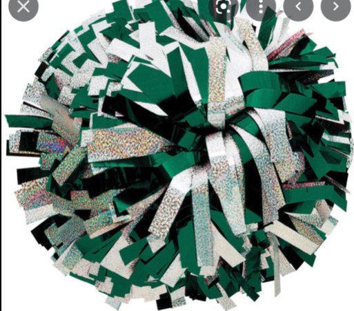 Green and Silver Pom poms