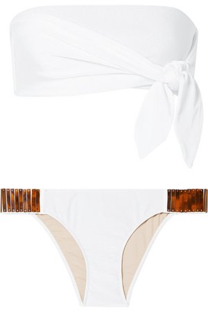 Adriana Degreas | Embellished knotted bandeau bikini | NET-A-PORTER.COM