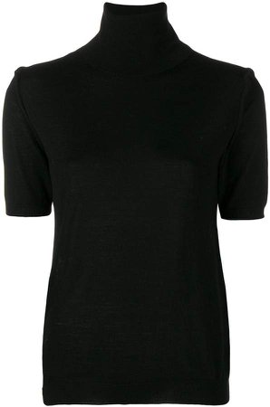 exposed shoulder seam knitted top