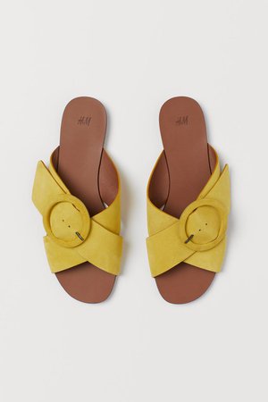 Slides - Yellow/suede - | H&M US