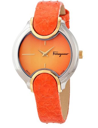 orange Ferragamo watch