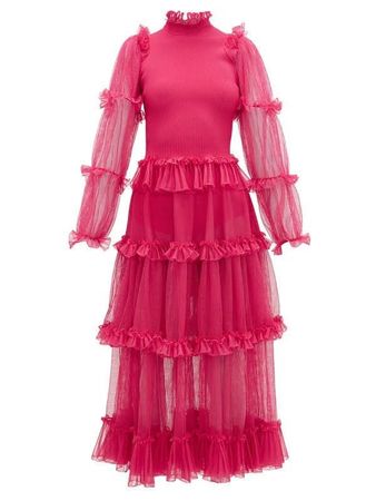 vibrant pink pump dress