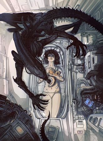 Alien Ripley and Xenomorph