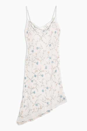 IDOL Ivory Embellished Floral Slip Dress | Topshop