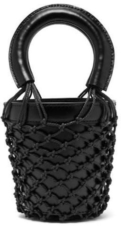 Mini Moreau Macrame And Leather Bucket Bag - Womens - Black