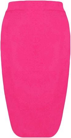 Nayssi Women's High Waist Elastic Fishtail Bandage Knee Length Skirt (X-Large, Hot Pink) at Amazon Women’s Clothing store