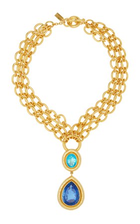Santorini 24k Gold-Plated Brass Quartz Necklace By Valére | Moda Operandi