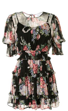 alice mccall black flower mini dress