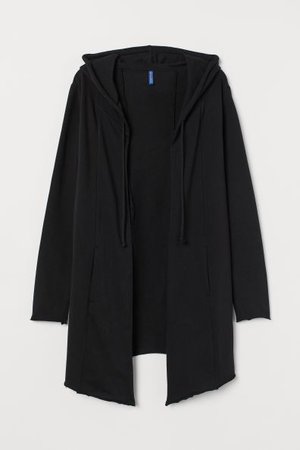Long Hooded Cardigan - Black - For All | H&M CA