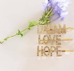 gold word hairpins