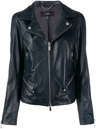 ARMA slim-fit zip-up biker jacket