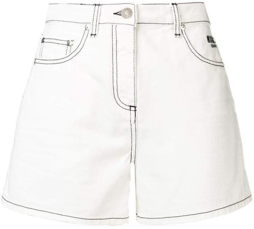 contrast stitch denim shorts