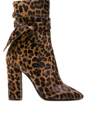 Saint Laurent Leopard Print Ankle Boots Ss20