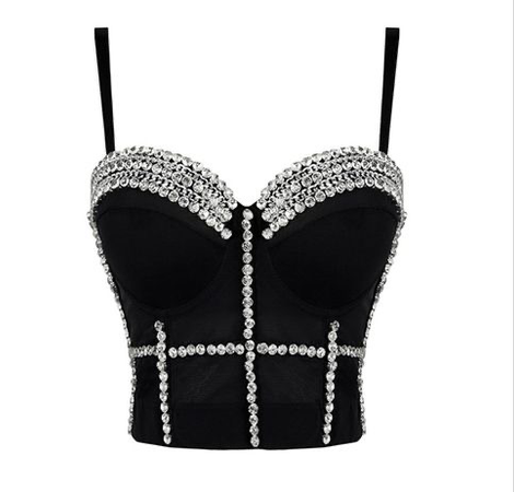 black and silver corset top