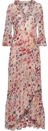 Bytimo Wrap-effect Ruffled Floral-print Georgette Maxi Dress
