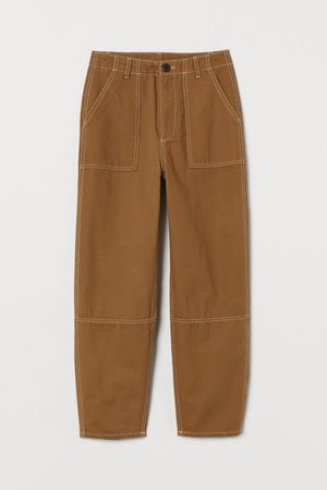 Pantaloni cotone alla caviglia - Marrone chiaro - DONNA | H&M IT