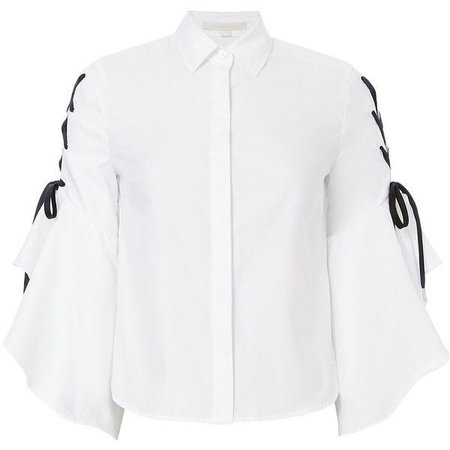 Jonathan Simkhai Women's Lace-Up Sleeve Poplin Shirt ($395)