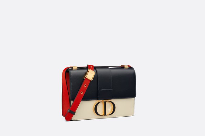 30 Montaigne Bag Navy Blue, White and Red Box Calfskin - Bags - Woman | DIOR
