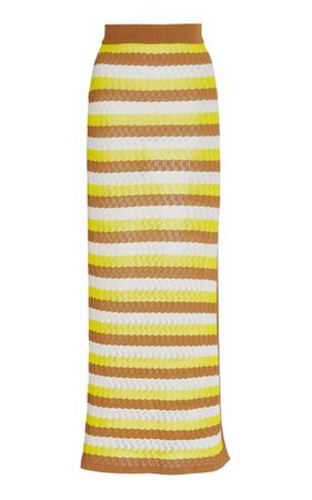 Sia Striped Pointelle-Knit Midi Skirt By Dodo Bar Or | Moda Operandi