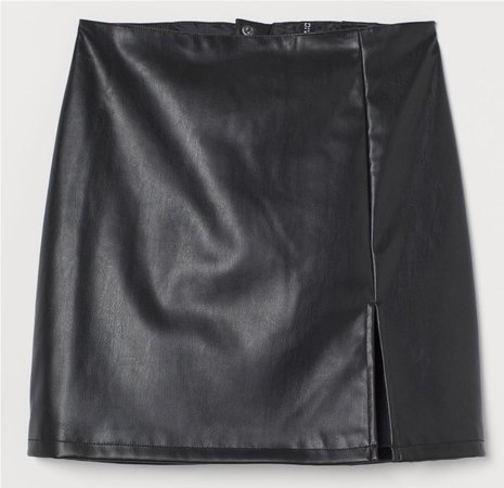 black leather skirt h&m