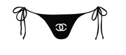 vintage Chanel black logo bikini bottom