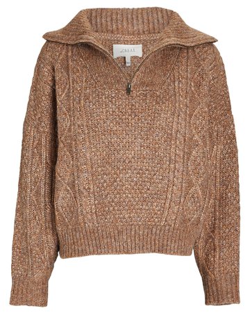 The Great The Cable Henley Half-Zip Sweater | INTERMIX®