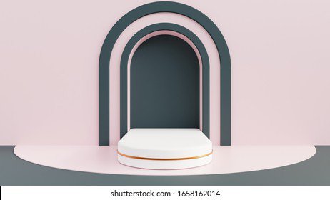 3d Render Abstract Modern Minimal Pink Stock Illustration 1860020527