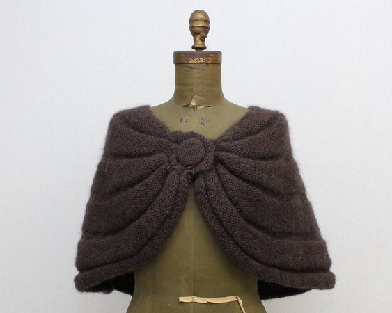 Brown Wool Wrap Shawl Vintage 1960s Alpaca Wool Bolero | Etsy