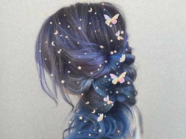 Blue starry hairstyle