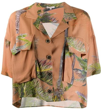 tropical loose blouse