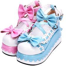 blue and pink  lolita shoes