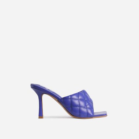 Tropez Square Toe Quilted Heel Mule In Purple Faux Leather, Purple from Ego on 21 Buttons