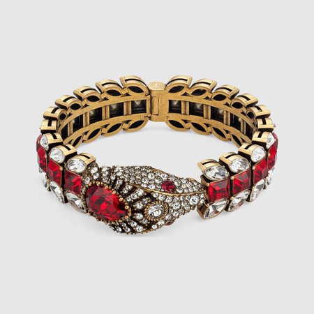 Undefined Undefined Snake bracelet with crystals | GUCCI® US