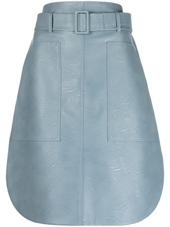Stella McCartney faux leather belted skirt blue 603027SKB20 - Farfetch