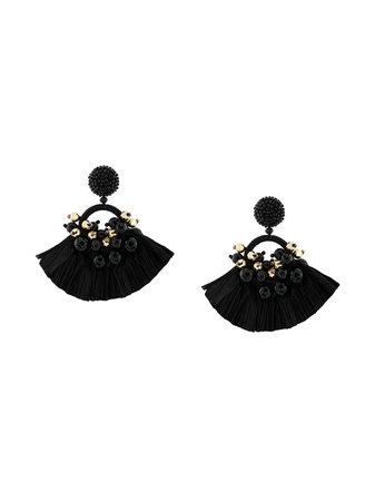Oscar De La Renta Beaded Pearl Earrings S20J152BLK Black | Farfetch
