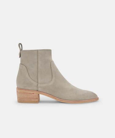 ABLE BOOTIES IN CONCRETE GREY SUEDE – Dolce Vita