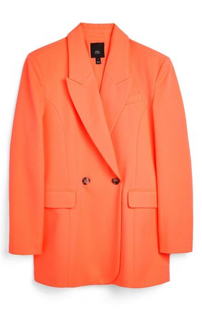 RIVER ISLAND Structured Double Breasted Blazer | Nordstrom