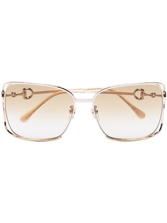 Gucci Eyewear Horsebit oversize-frame sunglasses - FARFETCH