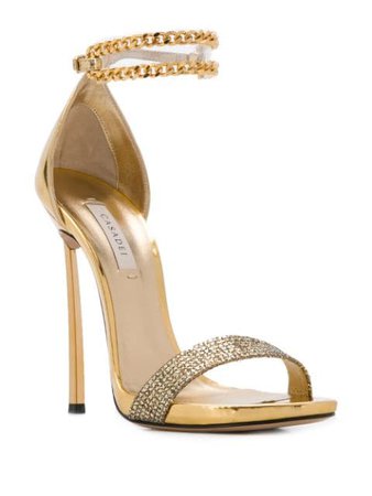 Casadei Metallic Heeled Sandals | Farfetch.com