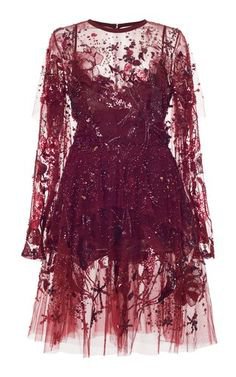 Bead Embroidery Sheer Dress by Elie Saab Fall Winter 2018