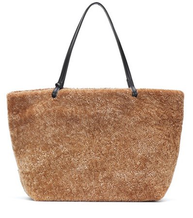 Park shearling and leather shopper