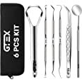 Amazon.com : GTEX Dental Tools, 6 Pack Plaque Remover For Teeth Cleaning Kit, Tongue Scraper, Dental Picks Scaler Mirror Tooth Scraper Plaque Tartar Remover Cleaner Oral Care Dentist Hygiene Tool Kit Set : Beauty & Personal Care