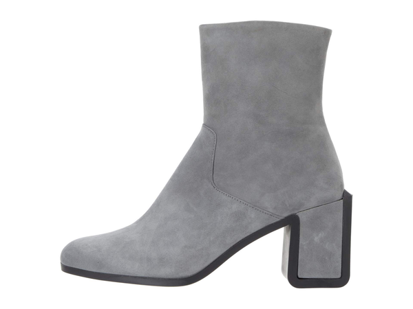 gray block heel boots