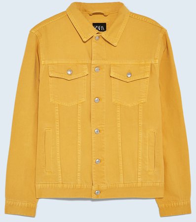 yellow zara denim jacket